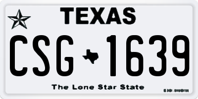 TX license plate CSG1639