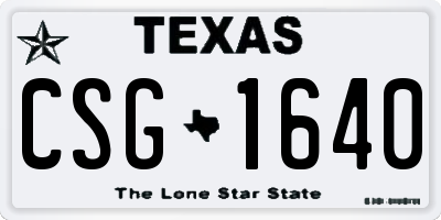 TX license plate CSG1640