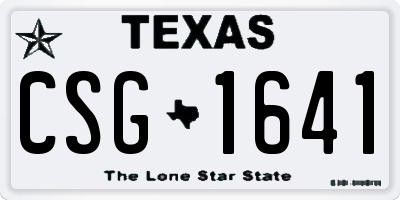 TX license plate CSG1641