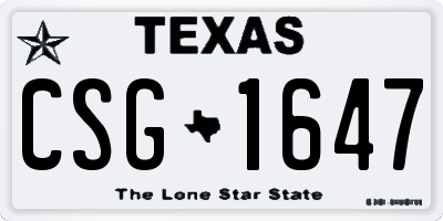 TX license plate CSG1647