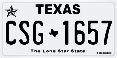 TX license plate CSG1657