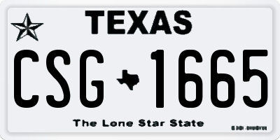 TX license plate CSG1665