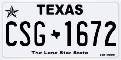 TX license plate CSG1672