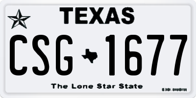 TX license plate CSG1677