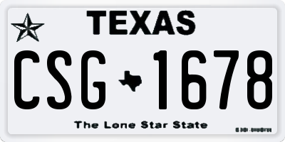 TX license plate CSG1678