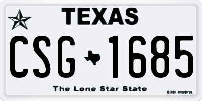 TX license plate CSG1685