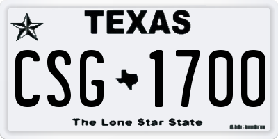 TX license plate CSG1700