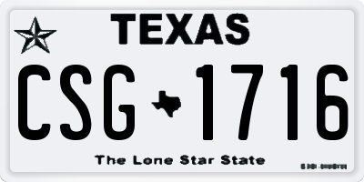 TX license plate CSG1716