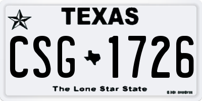 TX license plate CSG1726