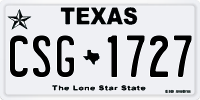 TX license plate CSG1727