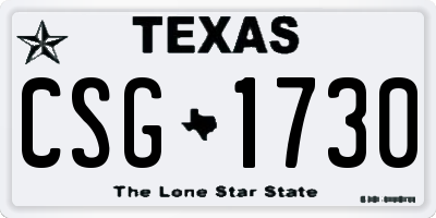 TX license plate CSG1730
