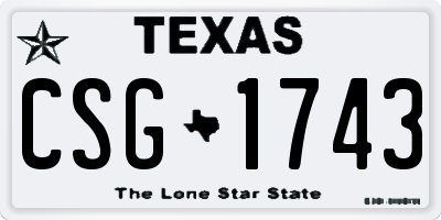 TX license plate CSG1743