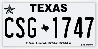 TX license plate CSG1747
