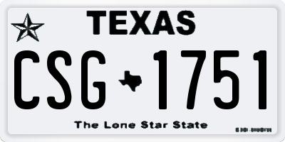 TX license plate CSG1751