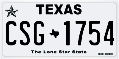 TX license plate CSG1754