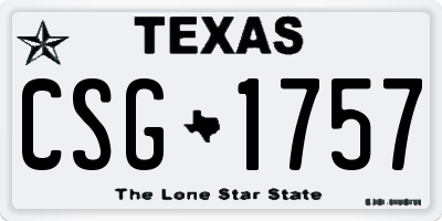 TX license plate CSG1757