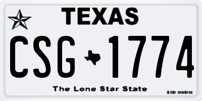 TX license plate CSG1774