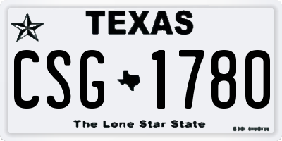 TX license plate CSG1780