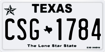 TX license plate CSG1784