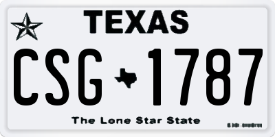 TX license plate CSG1787