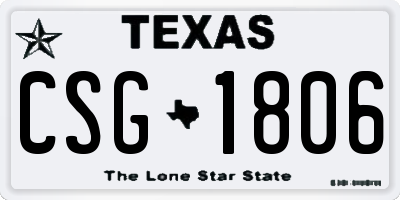 TX license plate CSG1806