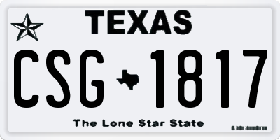 TX license plate CSG1817