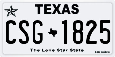 TX license plate CSG1825
