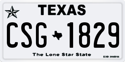 TX license plate CSG1829