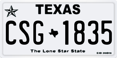 TX license plate CSG1835