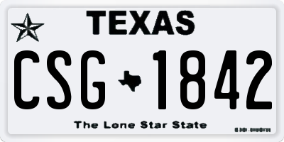 TX license plate CSG1842
