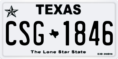 TX license plate CSG1846