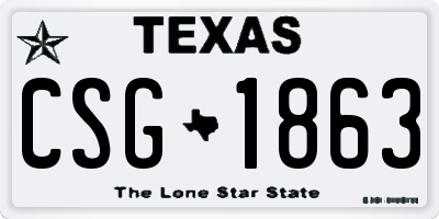 TX license plate CSG1863
