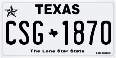 TX license plate CSG1870