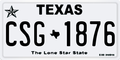 TX license plate CSG1876