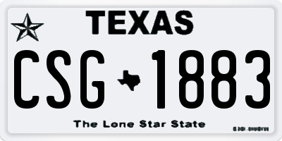 TX license plate CSG1883