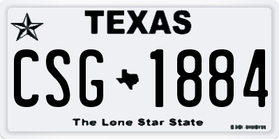 TX license plate CSG1884