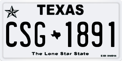 TX license plate CSG1891