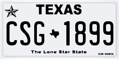 TX license plate CSG1899