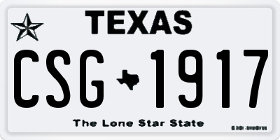 TX license plate CSG1917