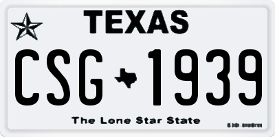 TX license plate CSG1939