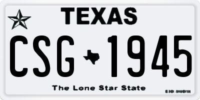 TX license plate CSG1945