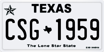 TX license plate CSG1959