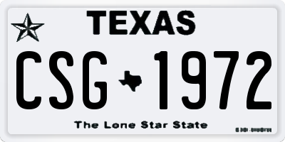 TX license plate CSG1972