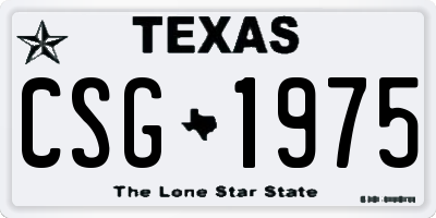 TX license plate CSG1975