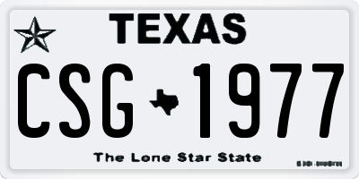 TX license plate CSG1977