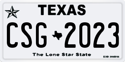 TX license plate CSG2023