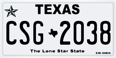 TX license plate CSG2038