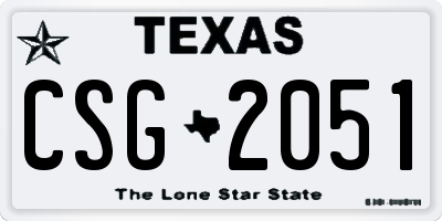 TX license plate CSG2051