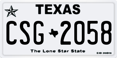 TX license plate CSG2058