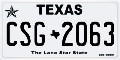 TX license plate CSG2063